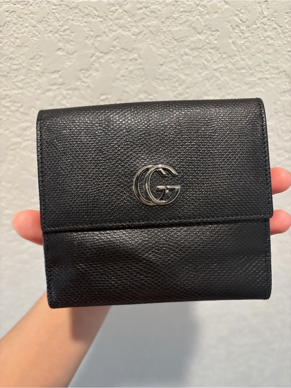 Gucci GG Logo Black Leather Wallet